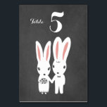 Bunnies Couple Chalkboard Style Weddenrecept Kaart<br><div class="desc">Witte konijnen bruid en bruinkoolbruidetabel. Elke kaart moet afzonderlijk worden genummerd en aan de wagen worden toegevoegd. Bezoek Jenn's Doodle World voor nog meer originele tafelkaarten en bruiloft planningsproducten met dit schattige konijnenstel.</div>