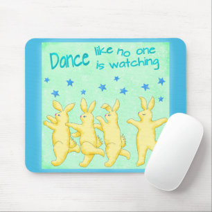 Bunnies Dance, net als niemand die Geel Groen kijk Muismat