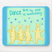 Bunnies Dance, net als niemand die Geel Groen kijk Muismat (Voorkant)