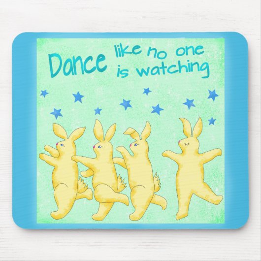 Bunnies Dance, net als niemand die Geel Groen kijk Muismat (Voorkant)