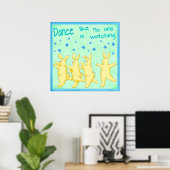 Bunnies Dance, net als niemand die Geel Groen kijk Poster (Thuiskantoor)