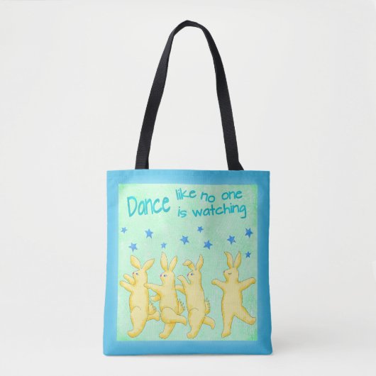 Bunnies Dance, net als niemand die Geel Groen kijk Tote Bag (Voorkant)