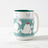 Bunnies die (blauwgroen) Mok sms'en (Voorkant rechts)