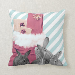 Bunnies die in de Sack van de Kerstman zoeken Kussen