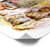 Bunnies die kattenwerk bekijken poster (Hoek)