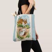  Bunnies die van Pasblauw houden Tote Bag (Dichtbij)