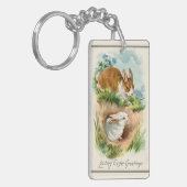 Bunnies die van Pasen houden Sleutelhanger (Voorkant Links)