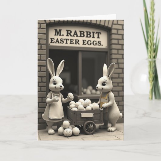 Bunnies Egg Shop Scene Card Kaart (Voorkant)