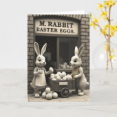 Bunnies Egg Shop Scene Card Kaart (Gele Bloem)