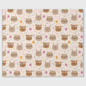 Bunnies en Beren Cadeaupapier (Vlak)