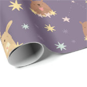 Bunnies en Beren in het nachtluchtruim Cadeaupapier (Rol Hoek)