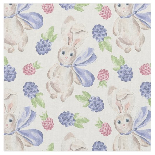 Bunnies en Berries Stof (Close Up)