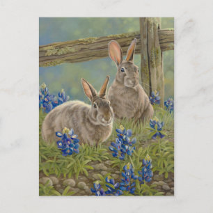 Bunnies en blauwbonnaars briefkaart