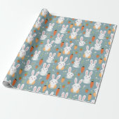 Bunnies en bloemen cadeaupapier (Uitgerold)