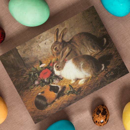 Bunnies en cavia's feestdagen kaart