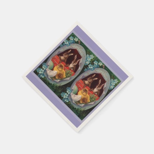 Bunnies en chick paaspapier servetten (Hoek)