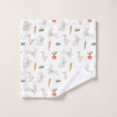 Bunnies en eenden op het Boerderij Pattern Bad Handdoek (Wasdoekje)