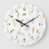 Bunnies en eenden op het Boerderij Pattern Grote Klok (Voorkant)