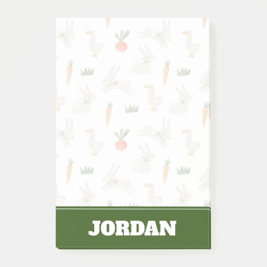 Bunnies en eenden op het Boerderij Pattern Post-it® Notes (Voorkant)