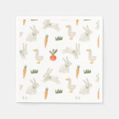 Bunnies en eenden op het Boerderij Pattern Servet (Voorkant)