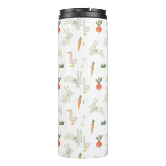 Bunnies en eenden op het Boerderij Pattern Thermosbeker (Achterkant)