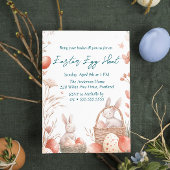 Bunnies en eieren in mand paaseieren jacht kaart