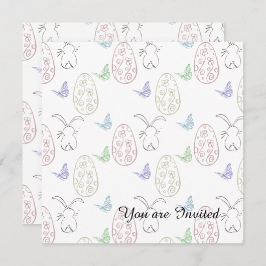 Bunnies en eieren kaart (Voorkant / Achterkant)