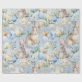 Bunnies en eiertuin cadeaupapier (Vlak)