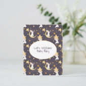 Bunnies en goudsterren op grijs kaart (Staand voorkant)