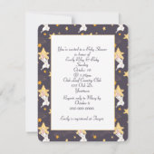 Bunnies en goudsterren op grijs kaart (Achterkant)