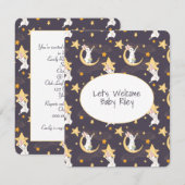 Bunnies en goudsterren op grijs kaart (Voorkant / Achterkant)