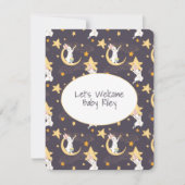 Bunnies en goudsterren op grijs kaart (Voorkant)