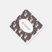 Bunnies en goudsterren op grijs servet (Hoek)