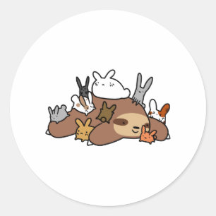 Bunnies en groeven ronde sticker