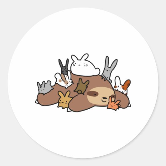 Bunnies en groeven ronde sticker (Voorkant)