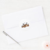 Bunnies en groeven ronde sticker (Envelop)