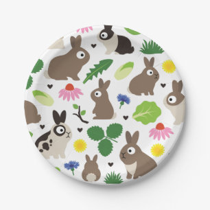 Bunnies en hun behandelingen papieren bordje
