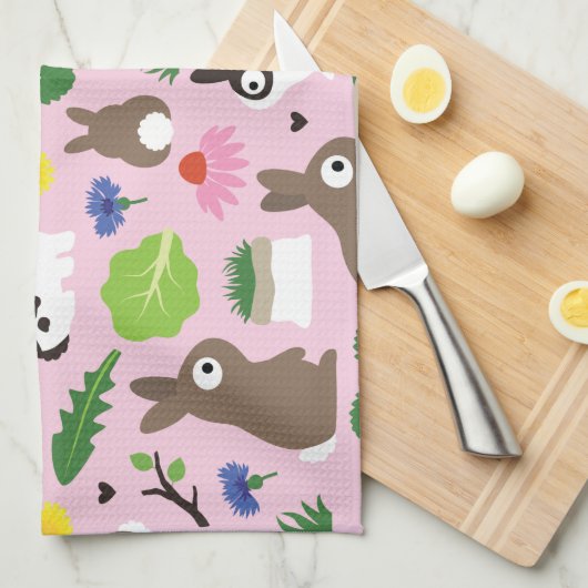 Bunnies en hun behandelingen theedoek (Quarter Fold)