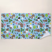 Bunnies en hun behandelingen zijn naadloos patroon strandlaken (Voorkant)