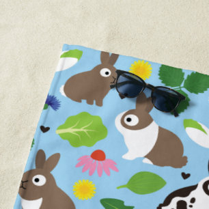 Bunnies en hun behandelingen zijn naadloos patroon strandlaken