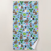 Bunnies en hun behandelingen zijn naadloos patroon strandlaken (Voorkant)