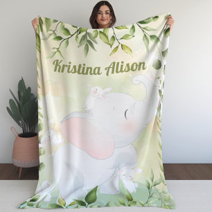 Bunnies en olifant Kind Blanket Fleece Deken