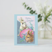 Bunnies en reuzenroze eieren Briefkaart (Staand voorkant)