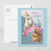 Bunnies en reuzenroze eieren Briefkaart (Voorkant / Achterkant)