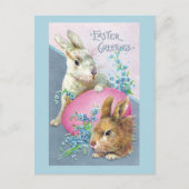 Bunnies en reuzenroze eieren Briefkaart (Voorkant)