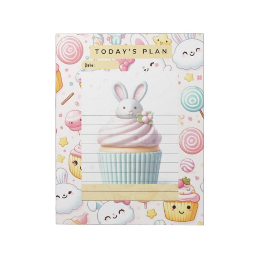 Bunnies en snoep Daily Planner Notitieblok (Linkerzijde)