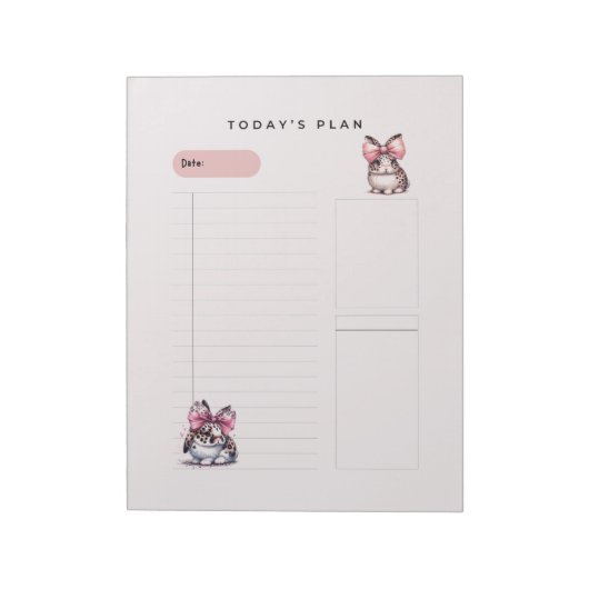 Bunnies en Strikken Dagelijkse Planner Notitieblok (Linkerzijde)