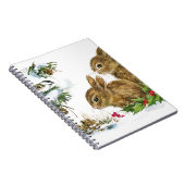 Bunnies en vogel genieten van sneeuw notitieboek (Rechterzijde)
