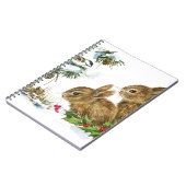 Bunnies en vogel genieten van sneeuw notitieboek (Linkerzijde)