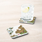 Bunnies en vogel genieten van sneeuw onderzetter (Rechterzijde)